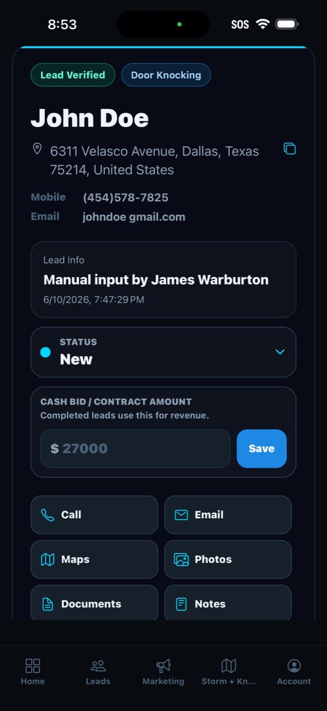 Field camera with CRM context