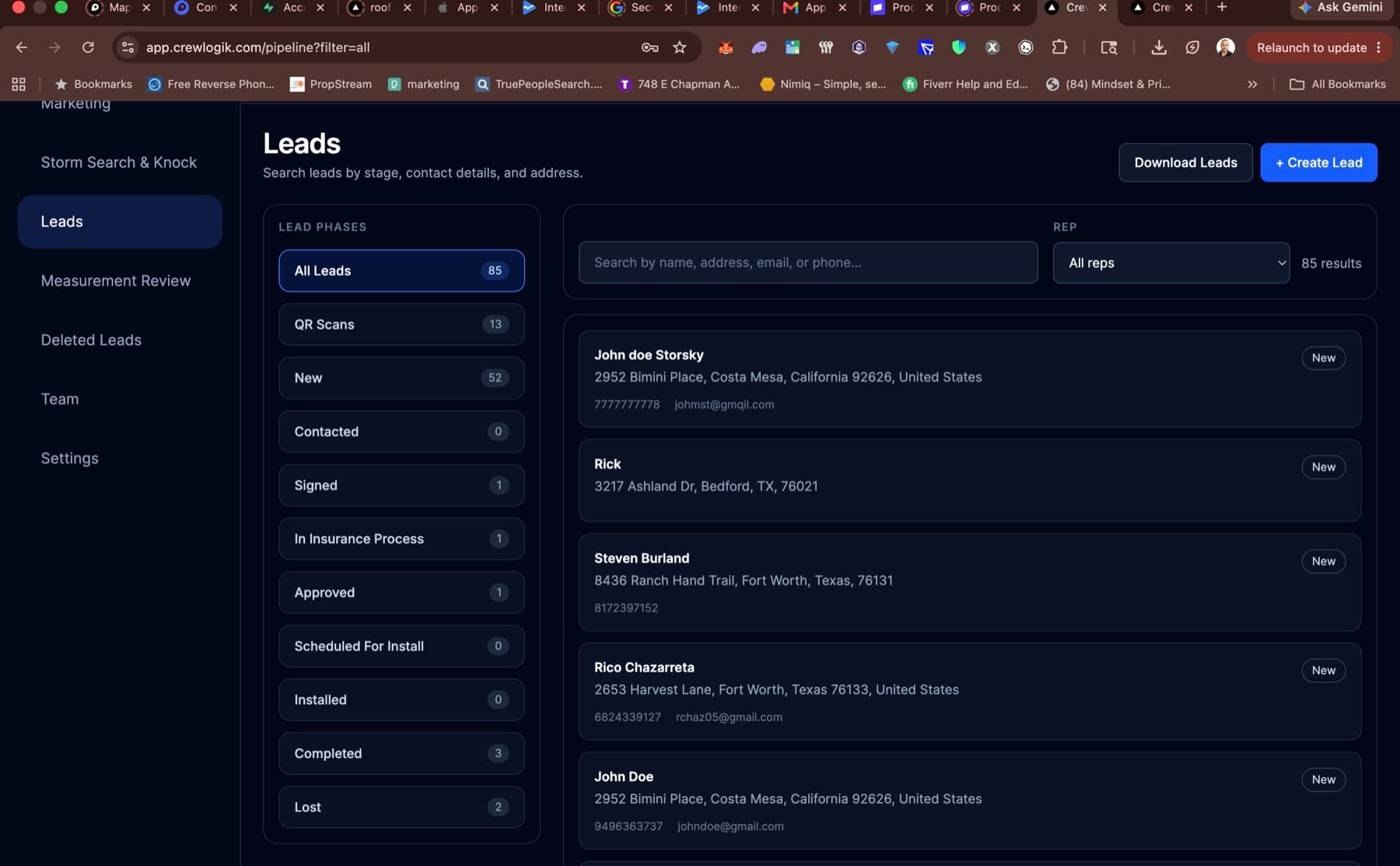 CrewLogik Roofing CRM preview